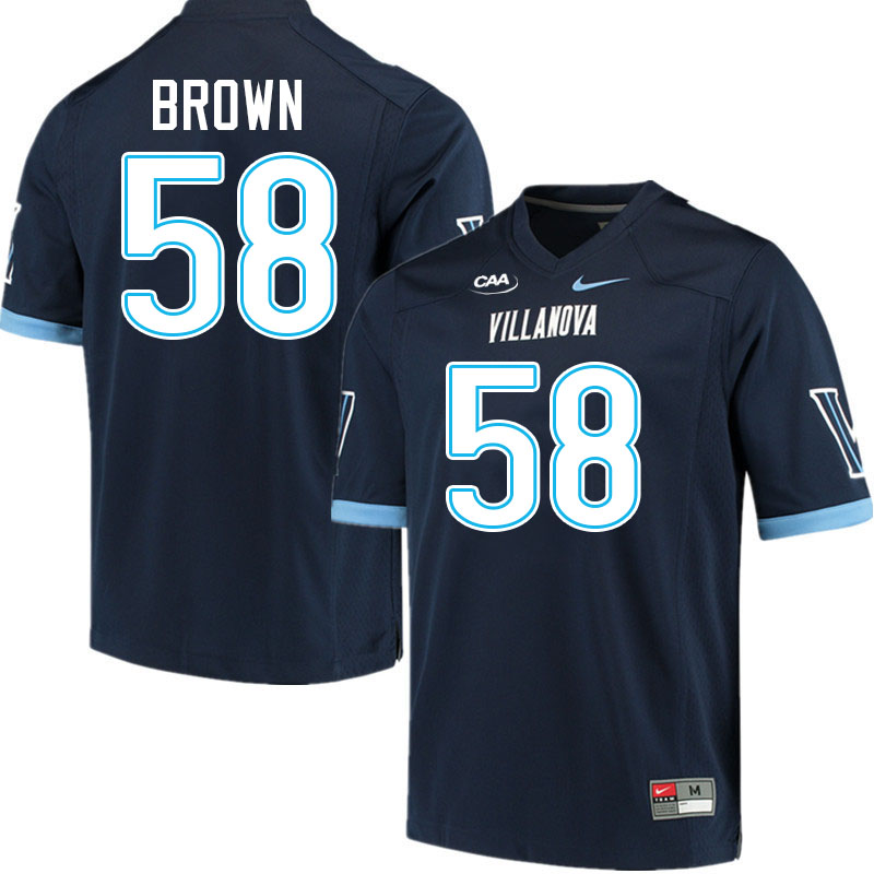 Villanova Wildcats #58 Thomas Brown College Football Jerseys Stitched-Navy Villanova Wildcats #58 Thomas Brown College Football Jerseys Stitched-Navy